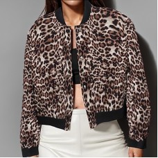 Women’s Loose-Fitting Lapel Casual Long-Sleeved Fashion Suit Jacket Leopard print