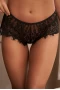 Women‘s Black Lace Patchwork Eyelash Trim Panty