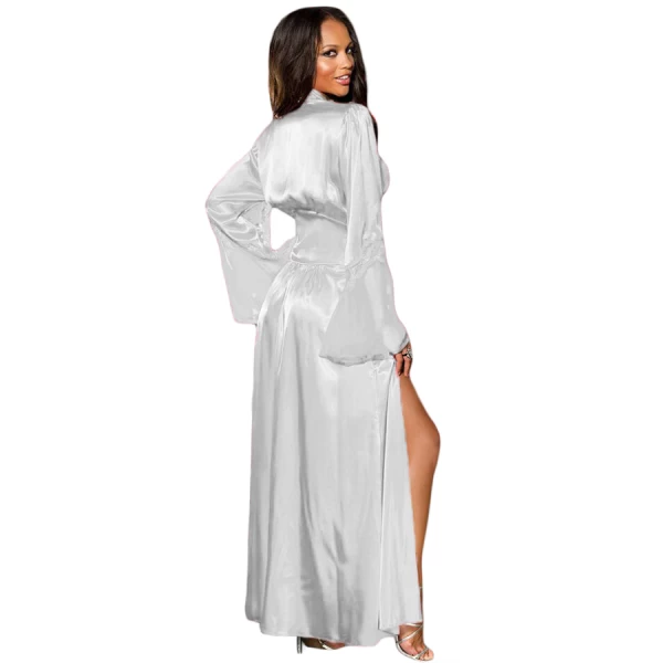 Women's White Glamour Valentine Long Robe