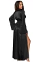 Women's Black Glamour Valentine Long Robe