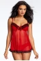 Women's Red Ruffles Galore Babydoll Set