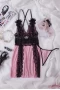 Women's Sweet Pink Lace Nightdress Babydoll