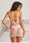 Women's Baby Pink Lace Lingerie Slip Dress