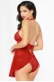 Women's Two Piece Red Open Keyhole Babydoll Set