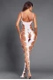 Women's White Sexy Fishnet Big Holes Open Crotch Body Stocking