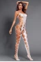 Women's White Sexy Fishnet Big Holes Open Crotch Body Stocking