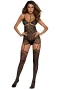 Women's Black Lace Stretch Garter Slip Bodystocking