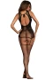 Women's Black Sexy Hollow-out Floral Netted Bodystocking