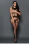 Women's Off The Shoulder Open Cup Netted Suspender Cut Bodystocking