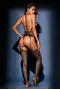 Women's Strappy Gartered Halter Bodystocking