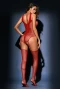 Women's Red Teddy and Garter Stocking One-piece Lingerie