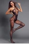 Women's Black Seamless Halter Bodystocking