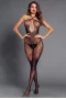 Women's Black Seamless Halter Bodystocking