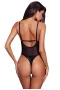 Women's Black Triangle Lace Bodysuit