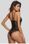 Women's Black Lace Panelled Bodysuit