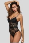 Women's Black Lace Panelled Bodysuit