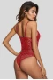 Women's Red Lace Panelled Bodysuit