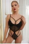 Women's Black Royce Push Up Bodysuit