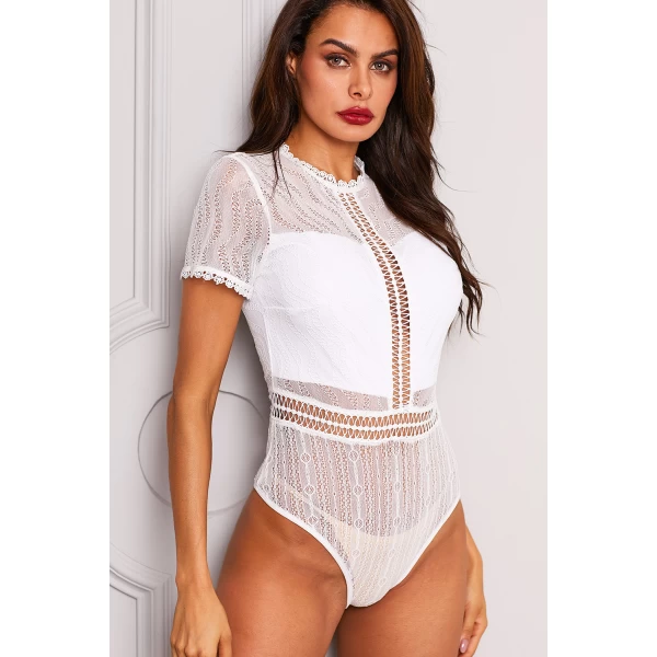 Women's White Melted Heart Bodysuit