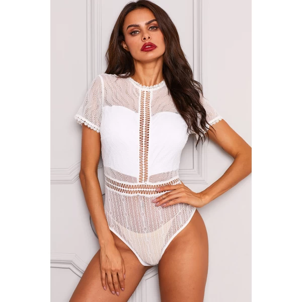 Women's White Melted Heart Bodysuit