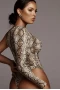 Women's Snake Print One-shoulder Bodysuit