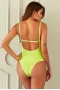 Women's Green Contrasting Positions Lace Bodysuit