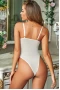 Women's White Criss Cross Cut-out Lace Sexy Bodysuit