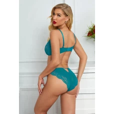 Women's Green Signature Balcony 2 Piece Lingerie Set