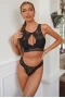 Women's Black Lace Hollow-out Lingerie Set