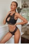 Women's Black Lace Hollow-out Lingerie Set