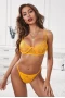 Women's Yellow Blossom Bralette And Thong Lingerie Set