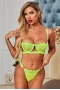 Women's Neon Green Lace Balconette 2 Piece Lingerie Set