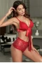 Women's Red Romantic Lace 2 Piece Lingerie Set