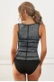 Women‘s Gray Zipper Front 9 Steel Bones Neoprene Belt Waist Trainer