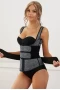 Women‘s Gray Zipper Front 9 Steel Bones Neoprene Belt Waist Trainer