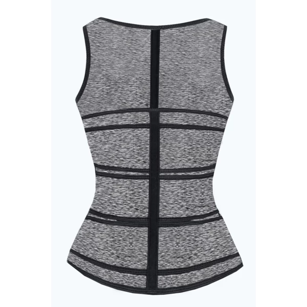 Women‘s Gray Zipper Front 9 Steel Bones Neoprene Belt Waist Trainer