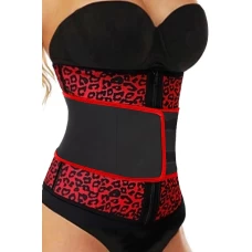 Women‘s Red Neoprene Leopard Waist Cincher