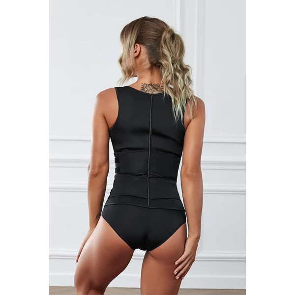 Women‘s Black Latex Underbust Sport Girdle Waist Trainer