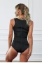 Women‘s Black Latex Underbust Sport Girdle Waist Trainer