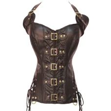 Women‘s Coffee Buckle-up Steampunk Corset