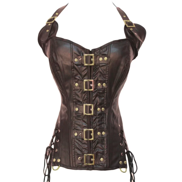 Women‘s Coffee Buckle-up Steampunk Corset