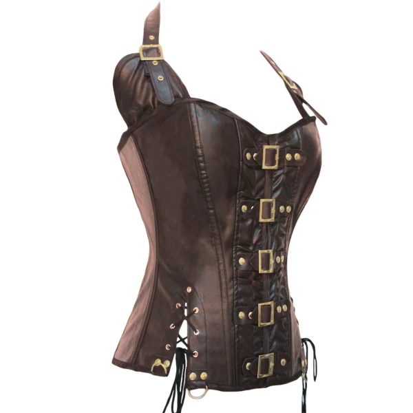 Women‘s Coffee Buckle-up Steampunk Corset