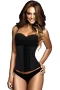 Women‘s Black Steel Bone Latex Under Bust Corset