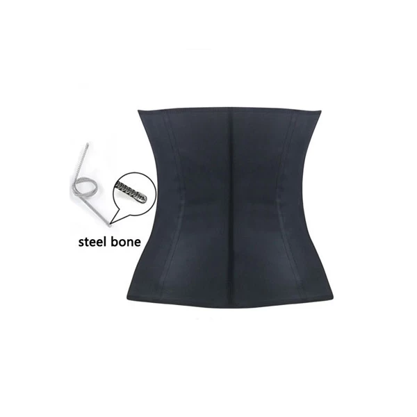 Women‘s Black Steel Bone Latex Under Bust Corset