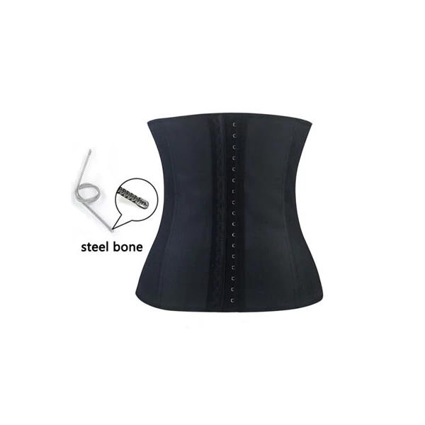 Women‘s Black Steel Bone Latex Under Bust Corset