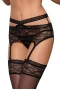 Women's Black Lace Cage Garter Belt