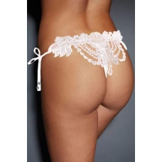 Women‘s White Embroidered Beaded Lady Knicker