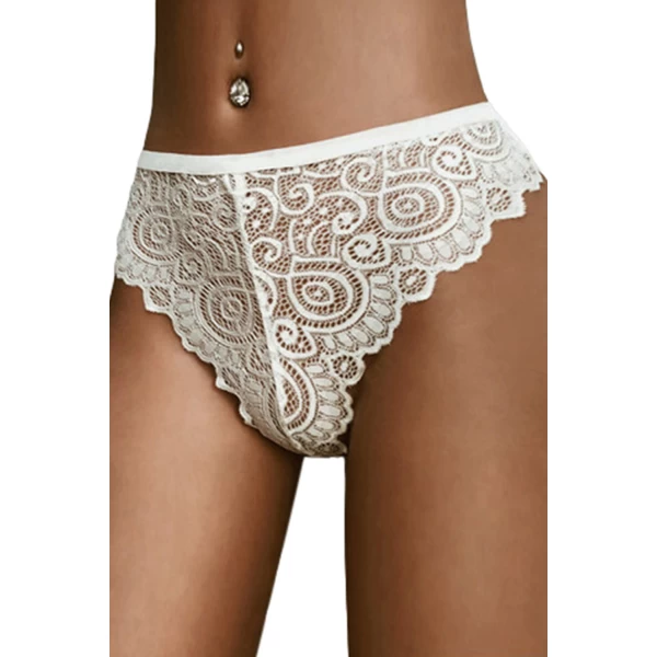 Women‘s White Sheer Lace Underwear