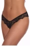 Women‘s Black Crisscross Back V Shape Lace Thong