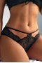 Women‘s Black Lace Hollow-out Bowknot Panty